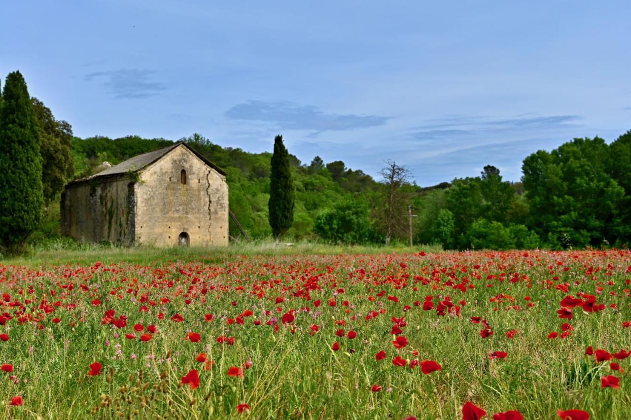 Flaux Gite De Charme "Puisneuf" Proche De Uzes מראה חיצוני תמונה